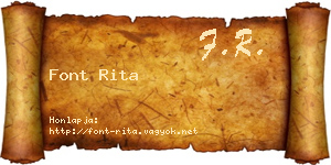 Font Rita névjegykártya